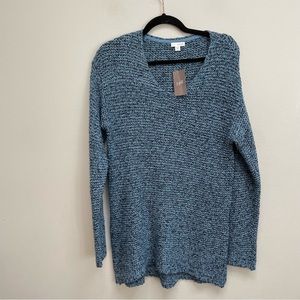 Pure J. Jill knit sweater v neck women’s size XS tunic length NEW heathered